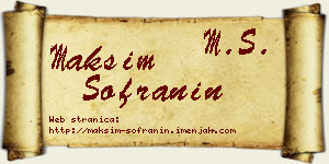 Maksim Sofranin vizit kartica
